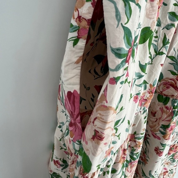 Anthropologie Somerset Maxi Dress M Pink Floral Smocked Puff Cottagecore Boho - Picture 9 of 9
